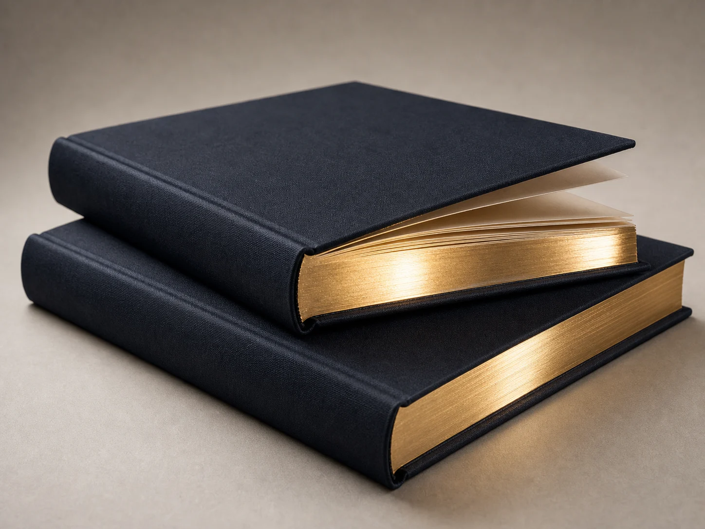 Premium book sample with metallic gilded edges