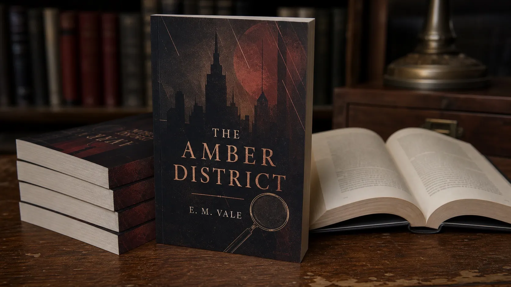 Original fictional paperback detective novel titled The Amber District