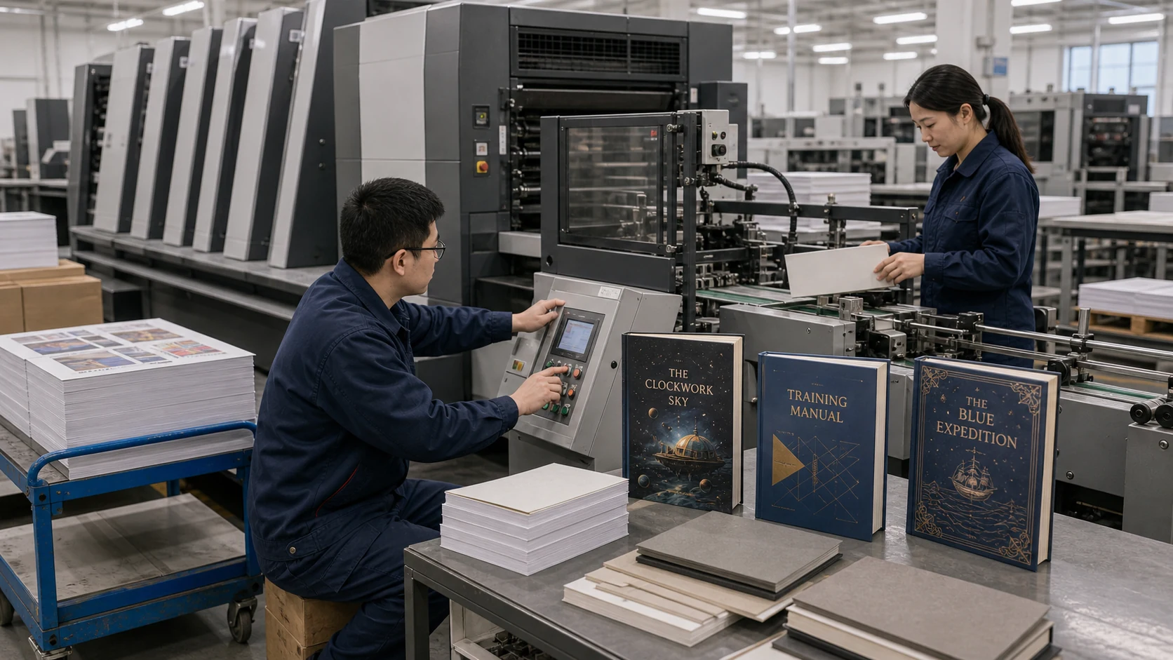 Book printing equipment support scene