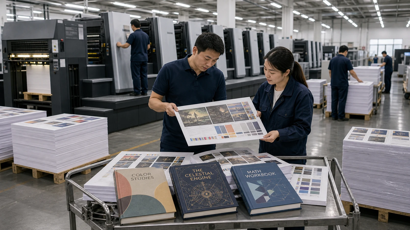 Offset press hall for book printing