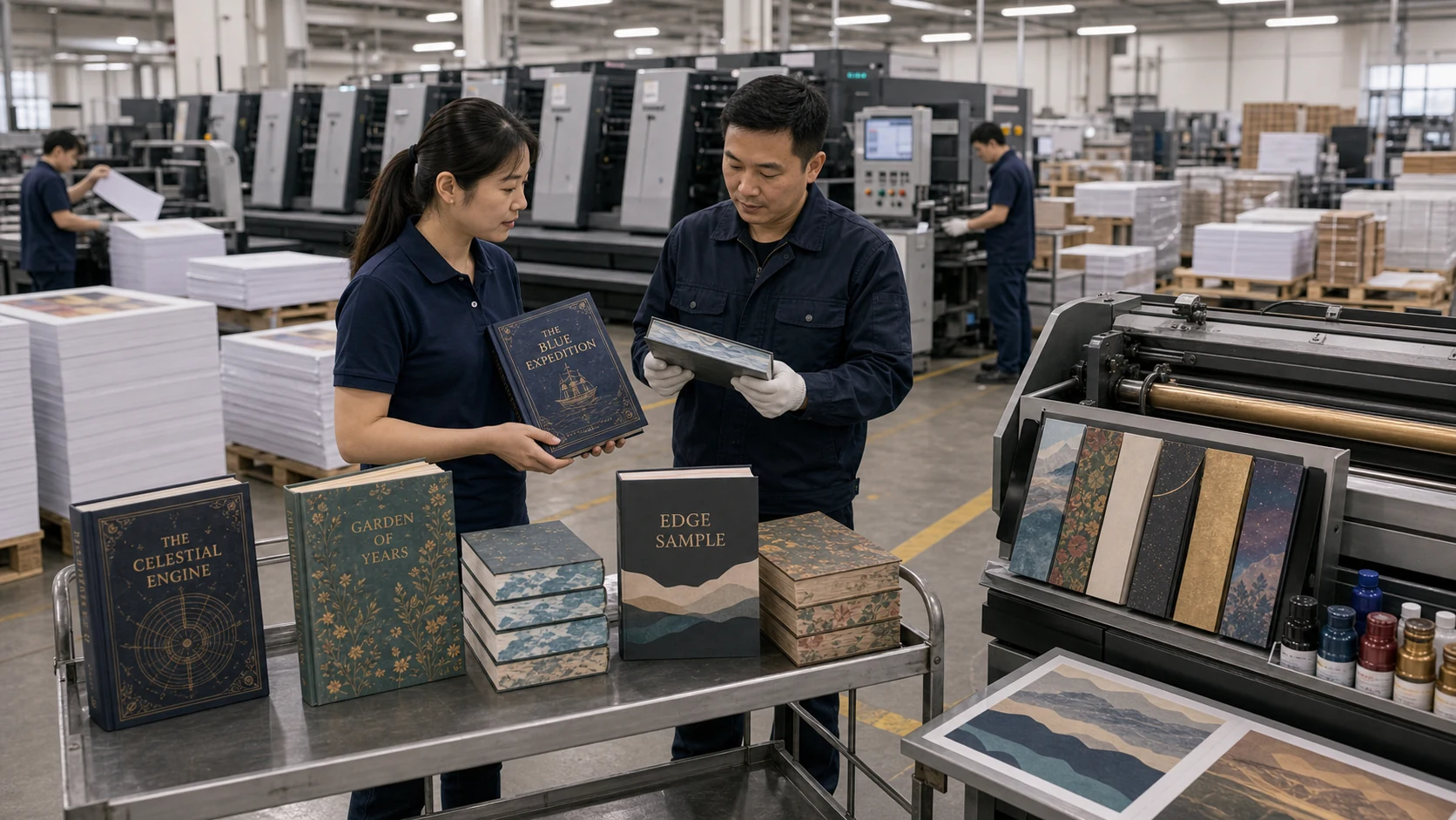 Production capability and book sample review with workers