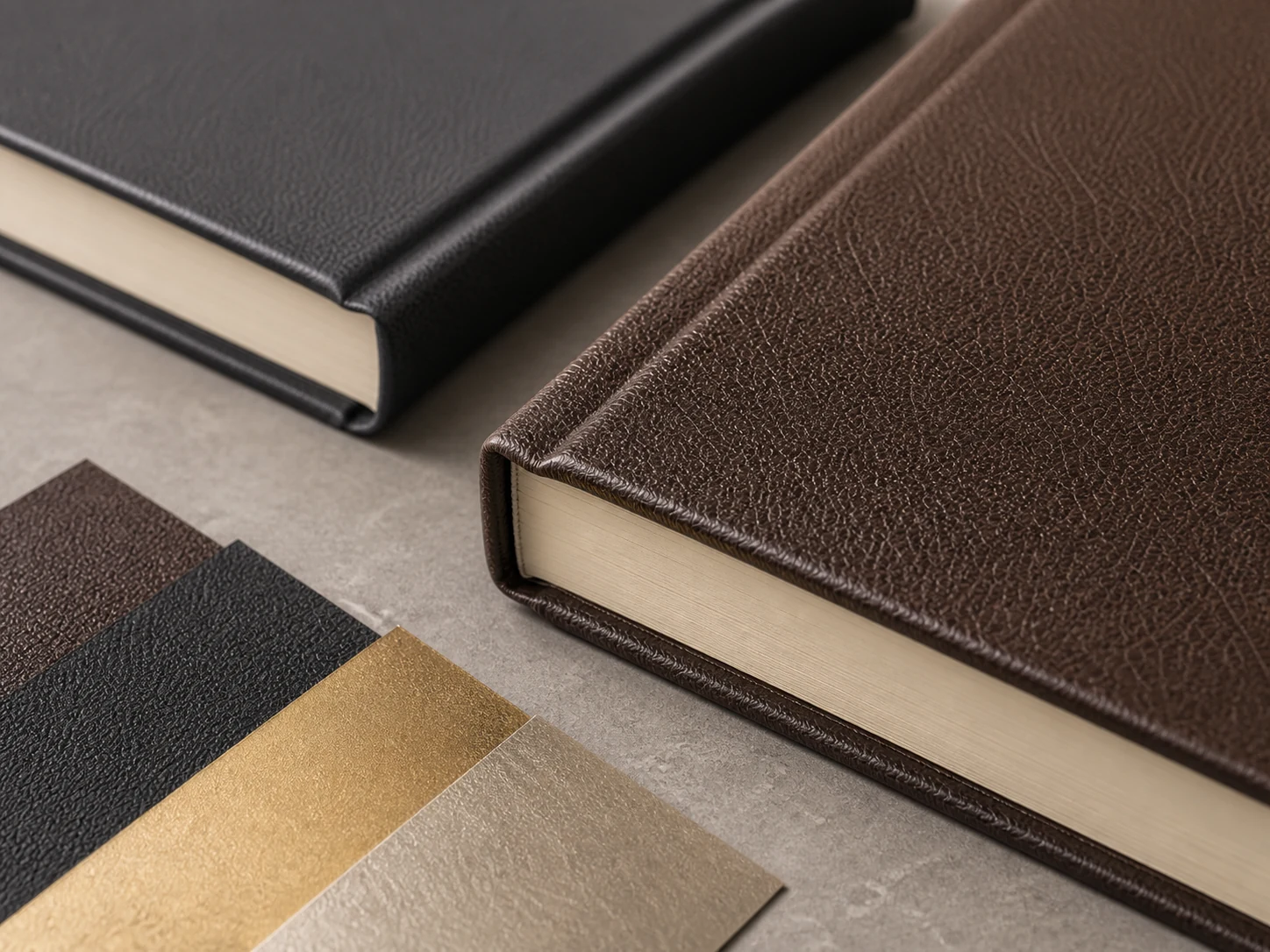 Leatherette hardcover texture sample with subtle grain