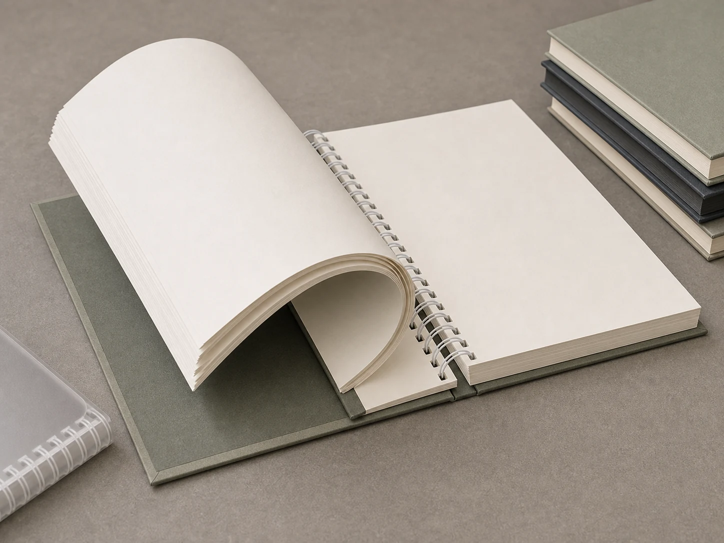 Spiral bound book sample showing flexible page handling